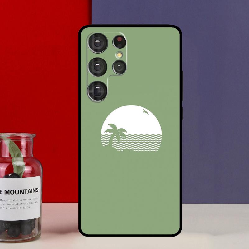 Aesthetic Sage Green Back Cover For Samsung Galaxy S20 FE S21 FE S22 S23 Ultra Note 20 10 S8 S9 S10 Plus Case