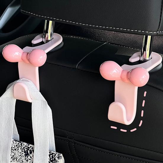 2Pcs Car Hook Lightweight Trunk Seat Button Hook Hole-Free Interior Storage Hook Multi-Functional Water Cup Holder