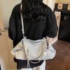 Y2k Style Shoulder Bag Large Capacity Soft Leather Motorcycle Bag With Zipper Pocket Trend Crossbody Bag Women Commuter Handbag