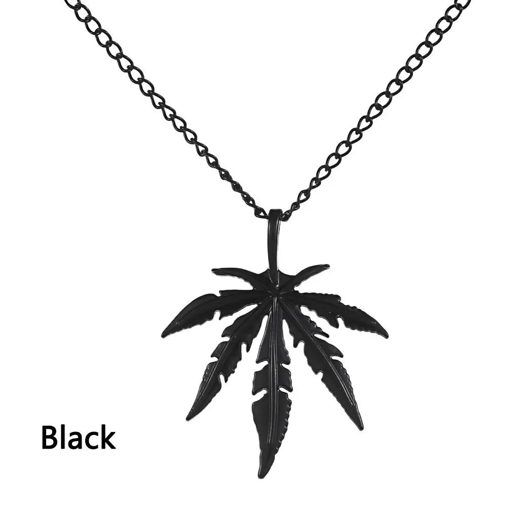 Catena Charm Gioielli Uomo Rock Acciaio Titanio Punk Vintage Foglia d'Acero Collana Choker Hip Hop Pendente Foglia
