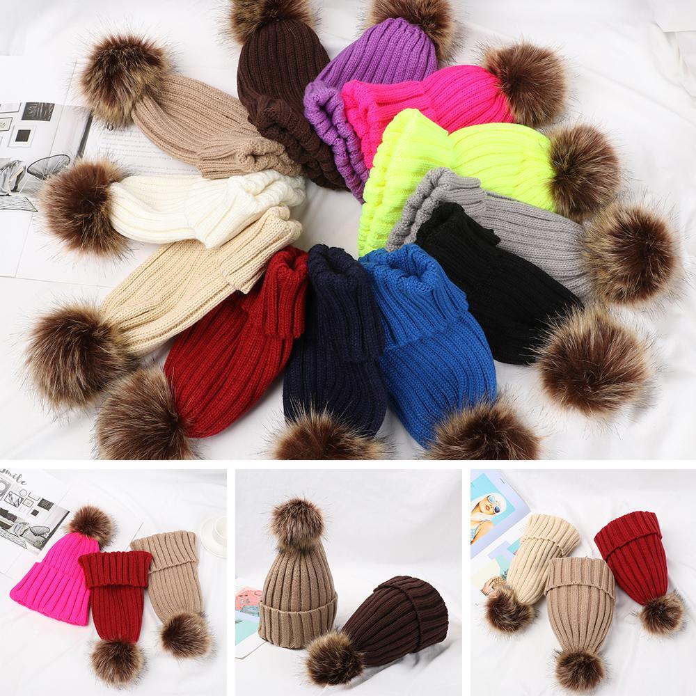 Warm Soft Detachable Beanie Cap Winter Cap Ski Hat Knitted Hat