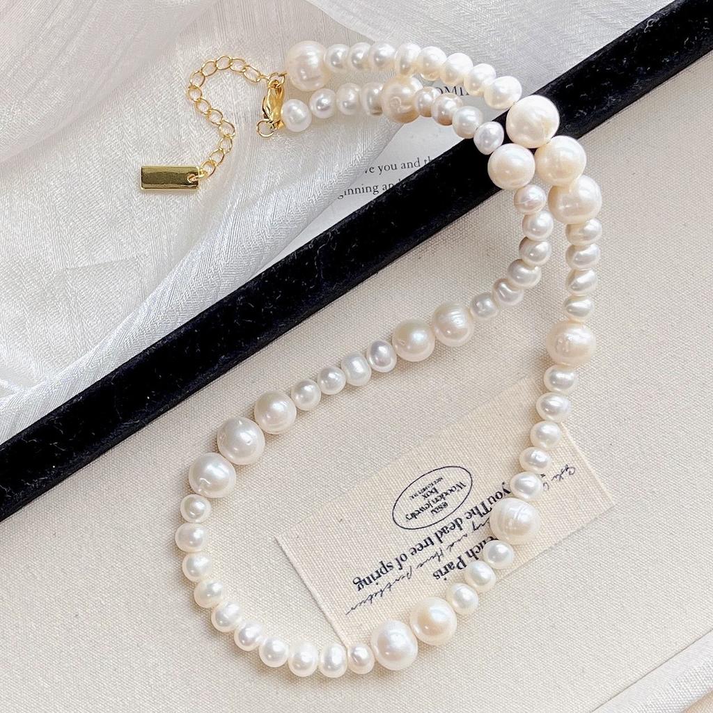 Natural Freshwater Pearl Gypsy Necklace Clavicle Chain