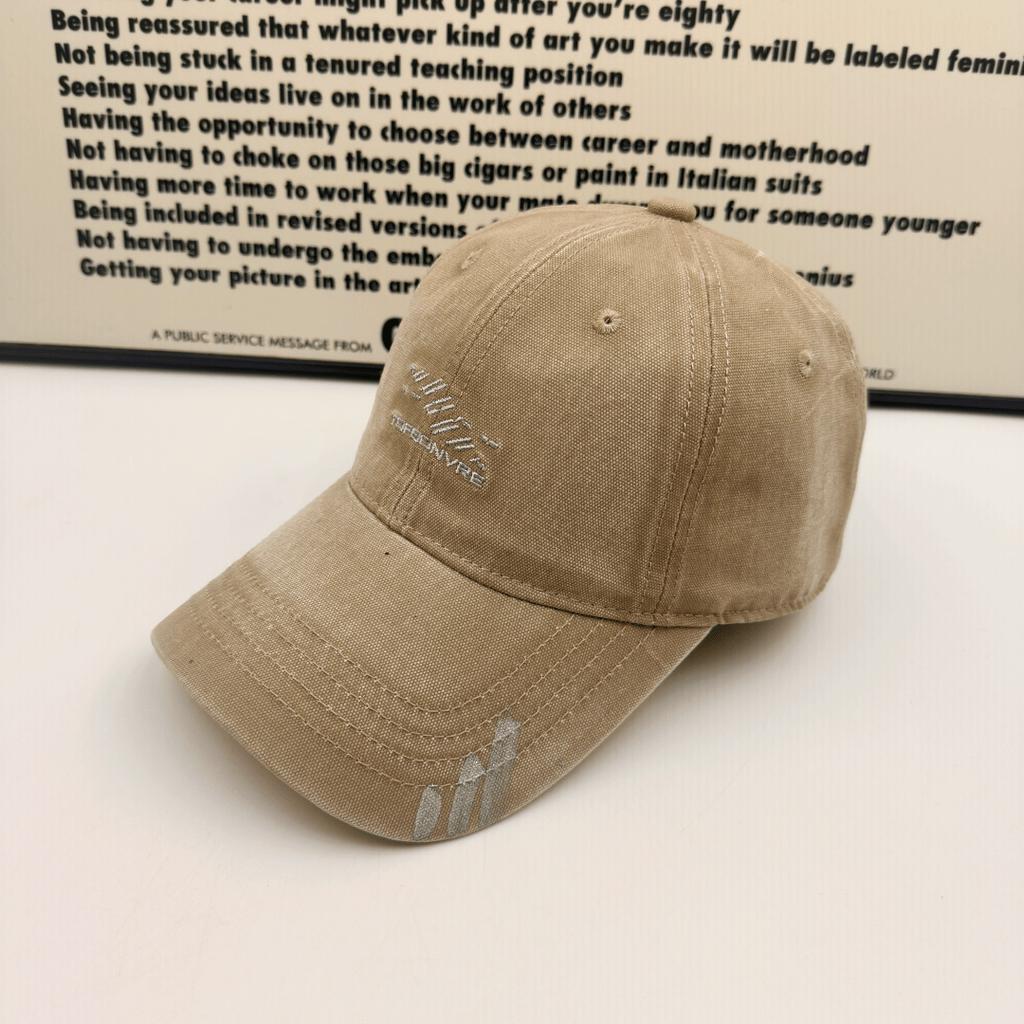 Washed and old embroidered baseball cap soft top three bars cap men's and women's retro versatile face small visor