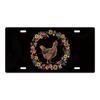 Vintage Metal Chicken Licenses Plate Signs Decor Plaque Metal Decoration for Hen House Door Farmhouse