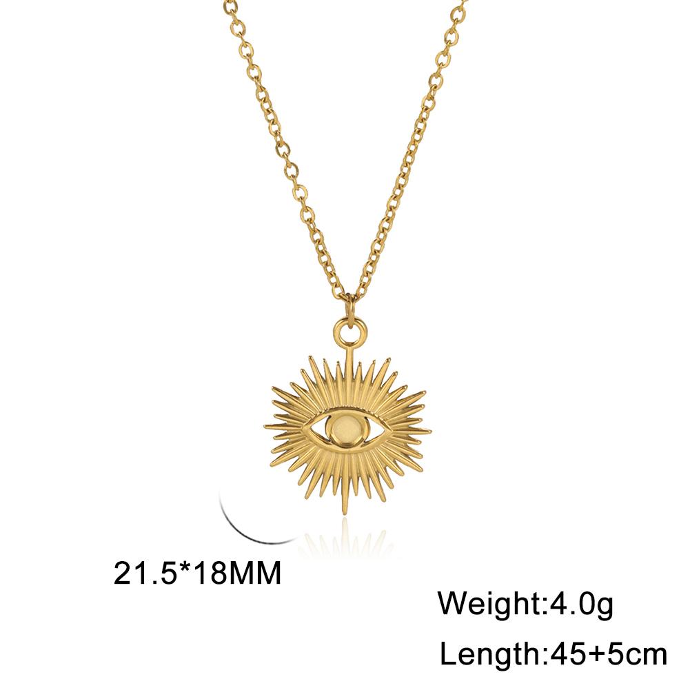 In Boho Sun Star Pendant Necklace for Women Stainless Steel Gold Choker Neck Chain Jewelry Birthday Gift