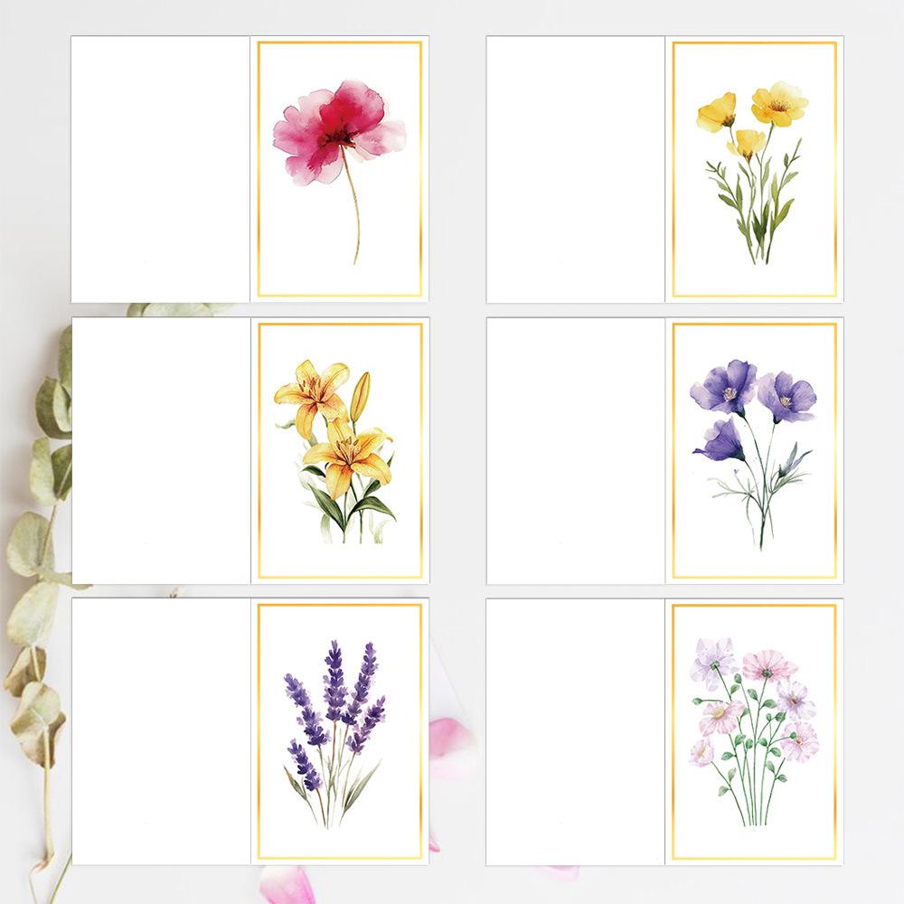 12pcs Vintage Floral Greeting Cards Set with Envelopes, Elegant Flower Invitations for Wedding Birthday Party Decor
