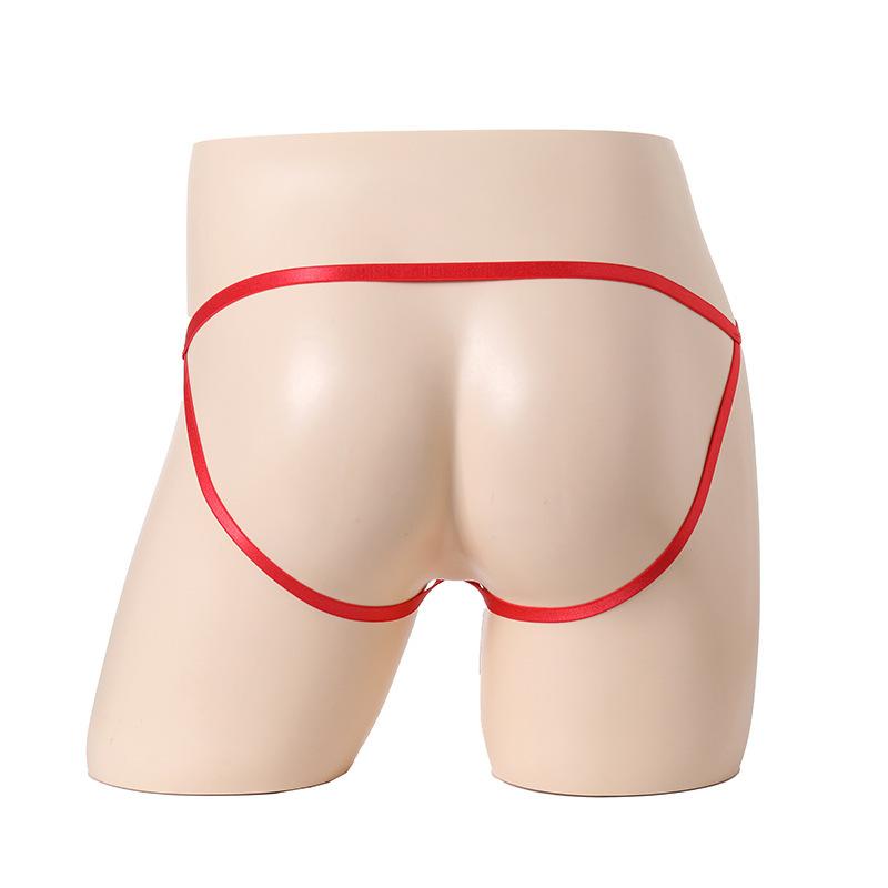 Men Sissy Lingerie Crotchless Metal O-Ring Thong Low Rise Exotic Bikini Penis Hole G-String Exposed Cock Crossdresser Underwear