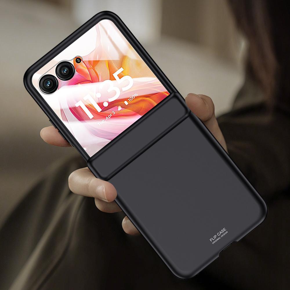 For Motorola Razr 50 Ultra 5G Case Shockproof Hard PC Phone Cover with Rear Small Screen Protector