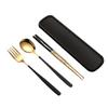 Silver/Gold Color Forks and Spoon Chopsticks Set Stainless Steel Travel Flatware  Picnic
