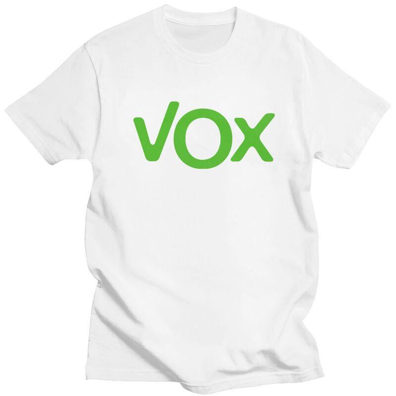 Custom Espana Vox Logo T Shirt for Men 100 Cotton  Tee Short Sleeves Spain Political Party Spanish Tshirts Clothing Gift