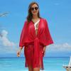 Women's Tassel Cardigan Beach Cover-Up Shawl: Sun Protection Bikini Cover, European & American Style, Hollow Out Design