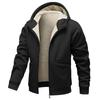 Lamb Fleece Men's Hoodie With Thickened Fleece Winter, Hooded Sportswear, Casual Cardigan, And Warm Jacket