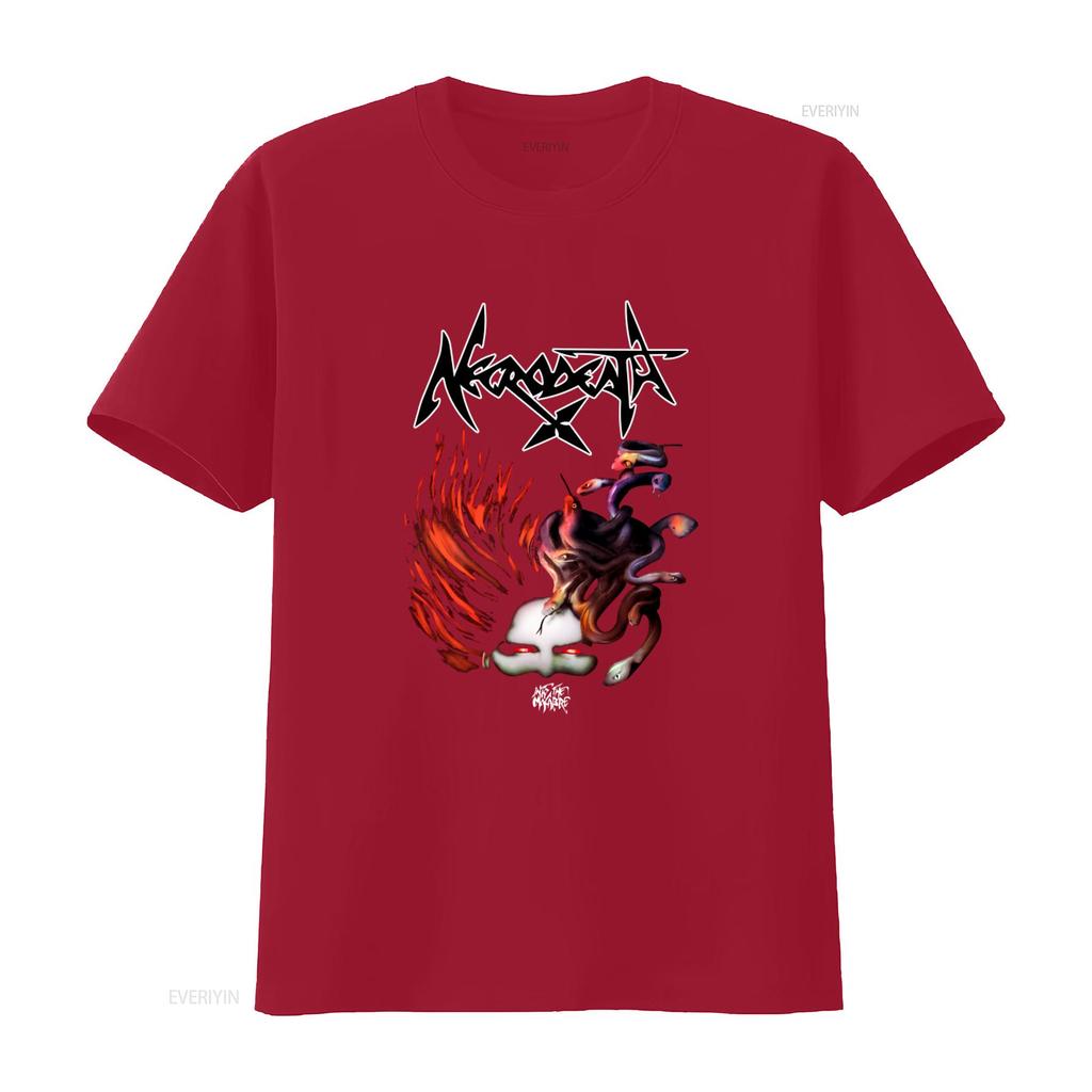 New Dtg dtf T shirt NECRODEATH Into the Macabre Gothic Horror Band vintage Washed homme Stylish graphic Casual Soft