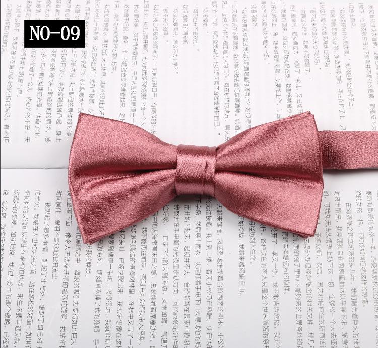 Bow Tie Men'S Business Wedding Suit Banquet Hosting Photography Solid Color Black And Red Glossy Bow Bow Flower