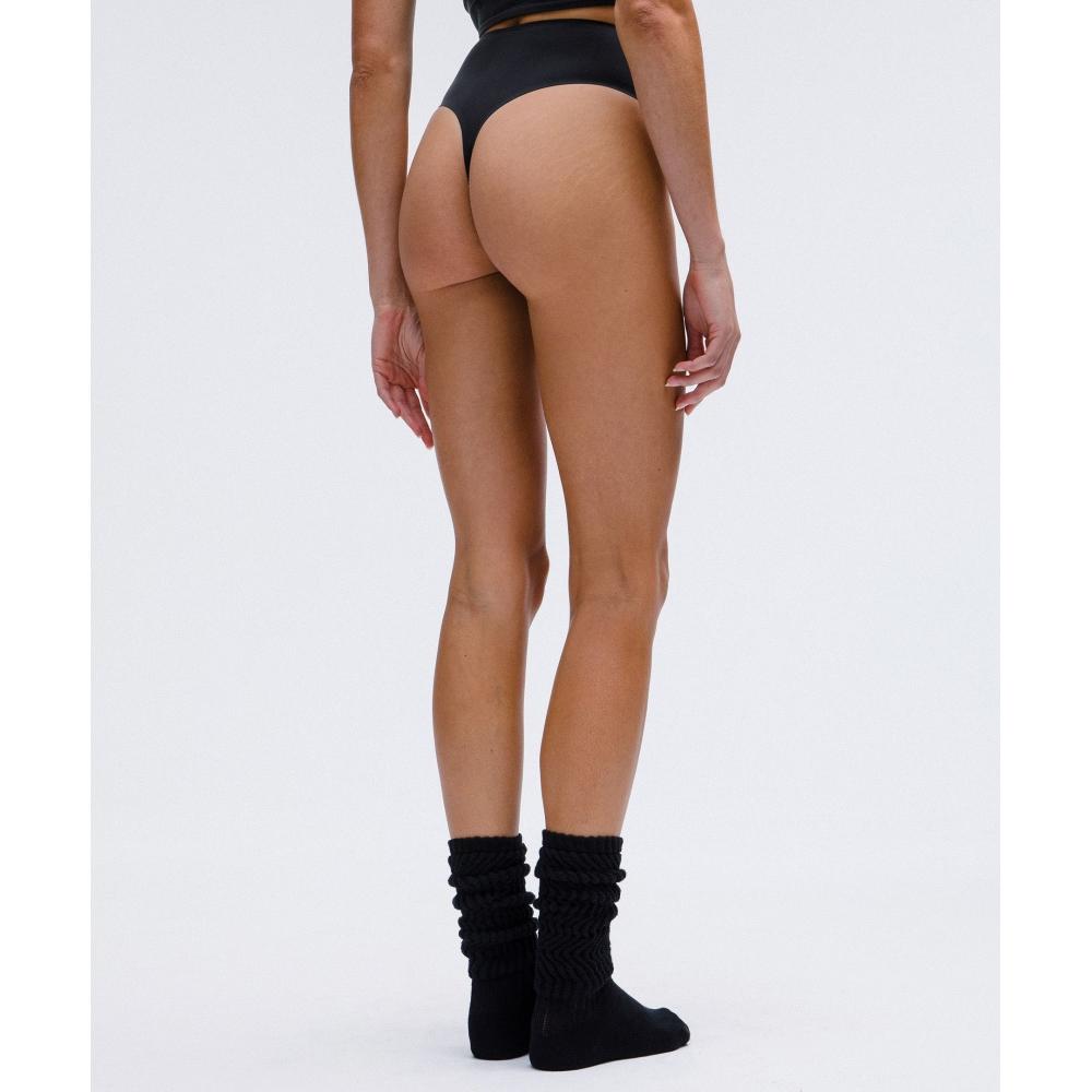 Lululemon Wundermost Ultra Soft Nulu High Waist Thong Underwear Black