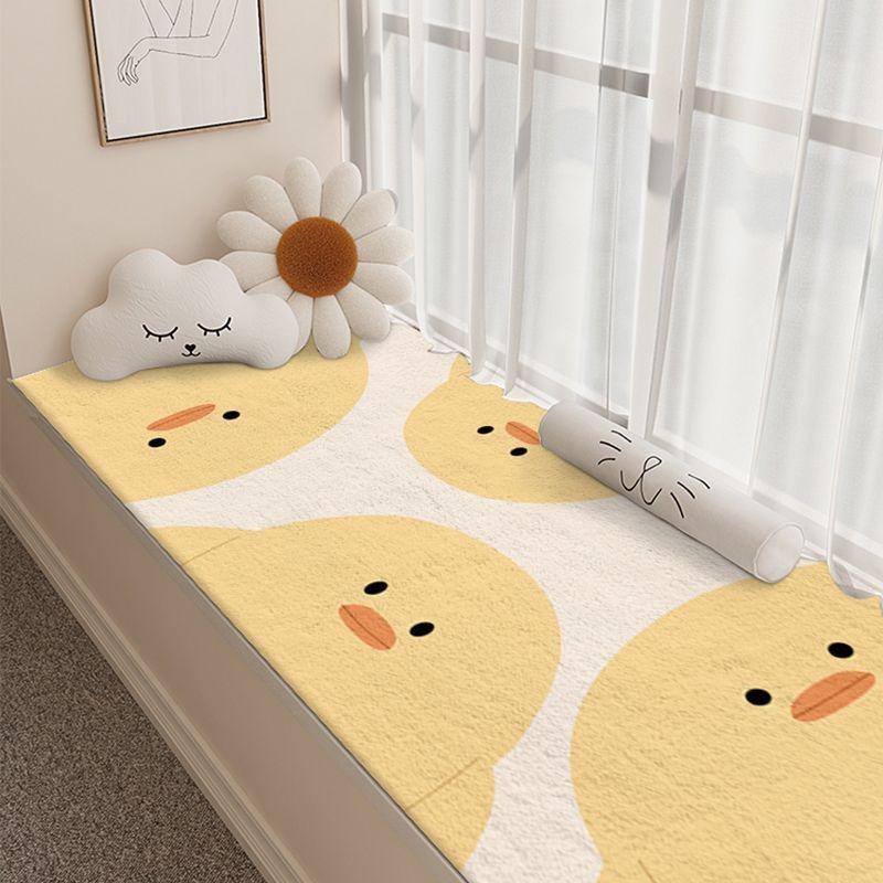 Imitation Cashmere Carpet Strip Shape Bedroom Balcony Mat Kids Room Carpet Area Rug Cartoon Printed Short Plush Carpet Anti Slip