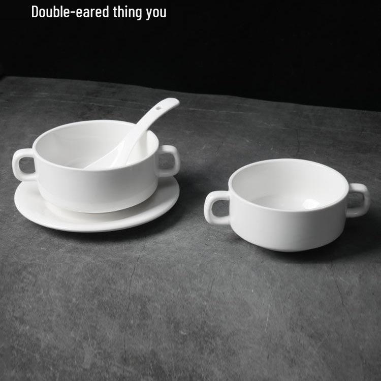Bird's Nest Ceramic Stew Pot with Lid - Double Boiler Steaming Bowl for Soup & Steamed Egg, Pure White Tableware