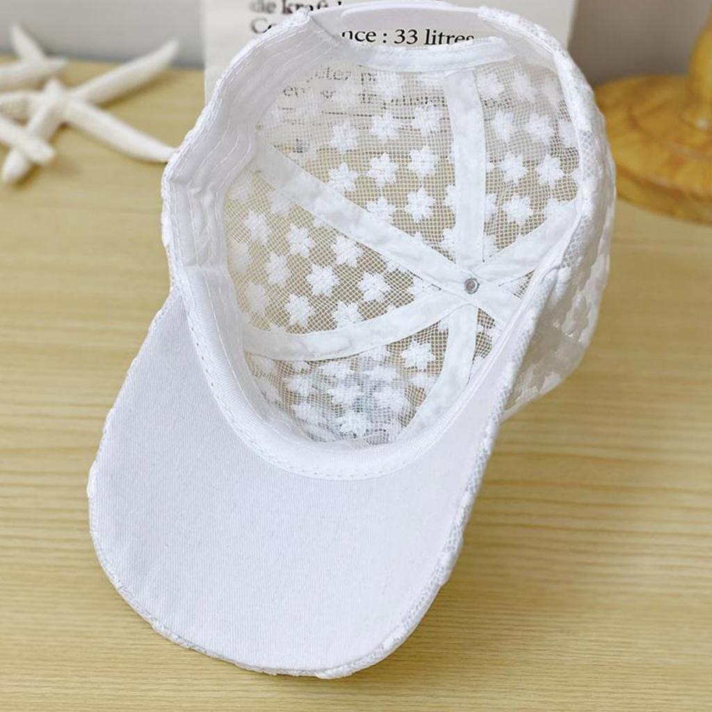 Summer Baseball Cap for Women Embroidered Flowers Mesh Breathable Duck Tongue Hat Sunscreen Sunshade Hat Rebound Cap Gift