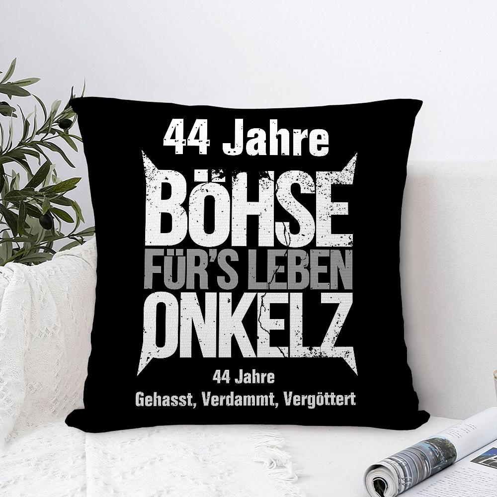 

B-Bohse O-Onkelz Rock Pillow Case Sofa Decorative Home Double-sided Printing Short Plush Cushion Cover Throw Pillow Cover Gifts 16x16Inch