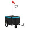VidaXL Remorque de vélo noir et bleu 30 kg fer 94100
