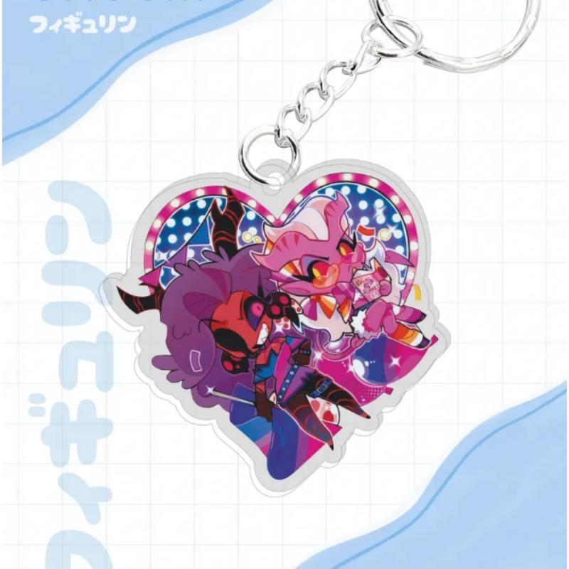 Acrylic Key Buckle for Helluva Boss Moxxie Millie Stolas Beelzebub Stella Anime Theme Acrylic Creative Keychain Pendant Gift