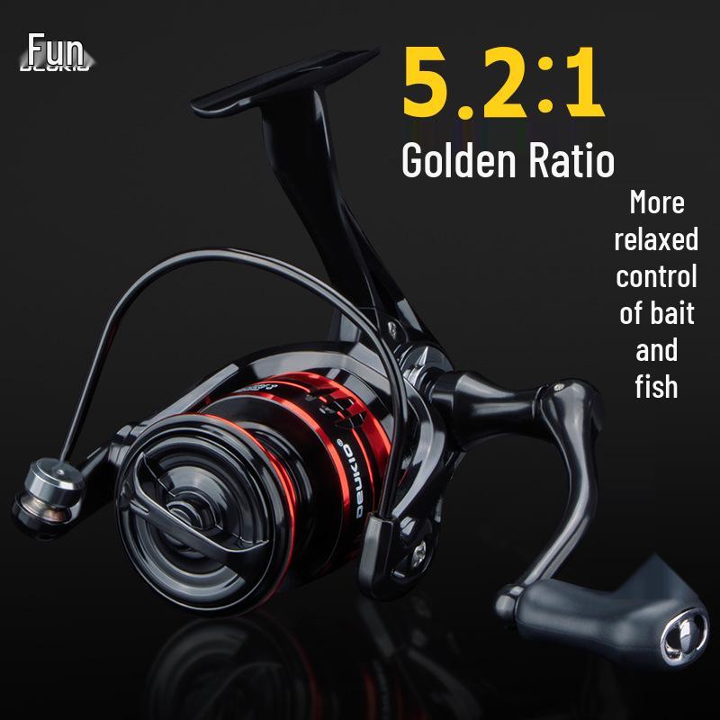 De Ququan All-Metal Gapless Spinning Fishing Reel for Saltwater