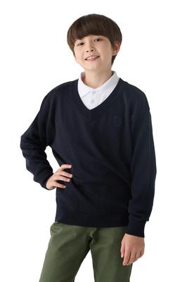 Beams School School Kids Sweater, V-Neck, Knit, 140901,