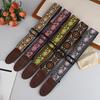 Guitar Strap Bass Cotton Leather Embroidery Straps Adjustable Neck Strap Electric Acoustic Guitar Bass Accessories