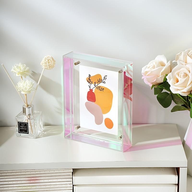 1pcs Color Acrylic Photo Frame 15x19cm Magnetic Wall-Mounted Display Home Modern Decor Acrylic Poster Picture Frame Wall Decors