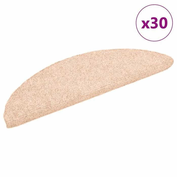 VidaXL Self-Adhesive Stair Treads 30 Pieces 56 X 17 X 3 Cm Light Brown Semicircular 3365679