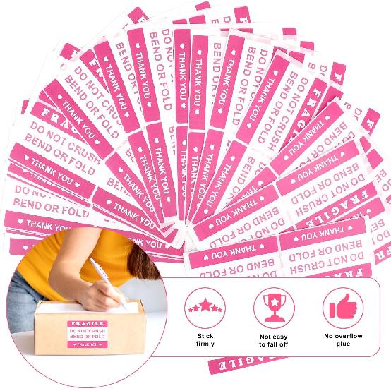 2x3 Inch 400PCS Fragile Stickers for Shipping Do Not Crush Bend or Fold, Shipping Mailing Cartons Envelops Adhesive Labels, Fragile Warning Stickers
