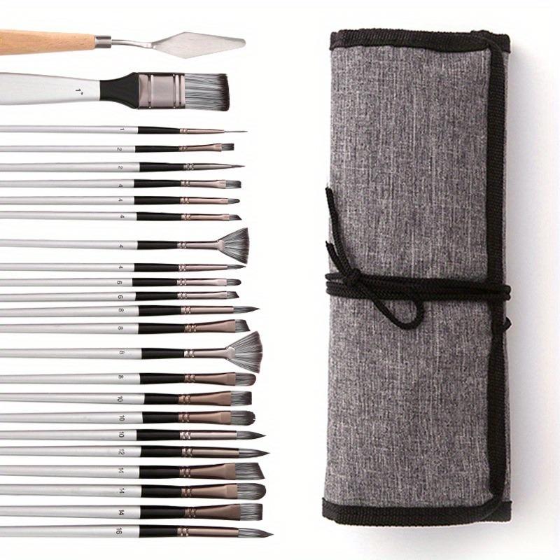 Kit 24 stück Pinsel Set für Aquarell Acryl Gouache Öl Malerei Nylon Haar Aluminium Rohr