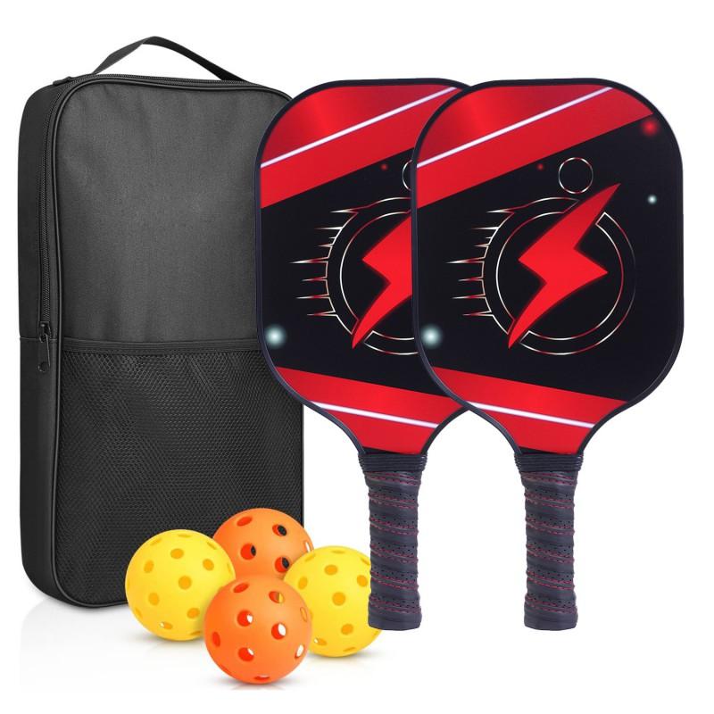 Carbon Fiber Pickleball Paddle Set With PP Honeycomb Core UV Printed Racket Beginners To Advanced Players