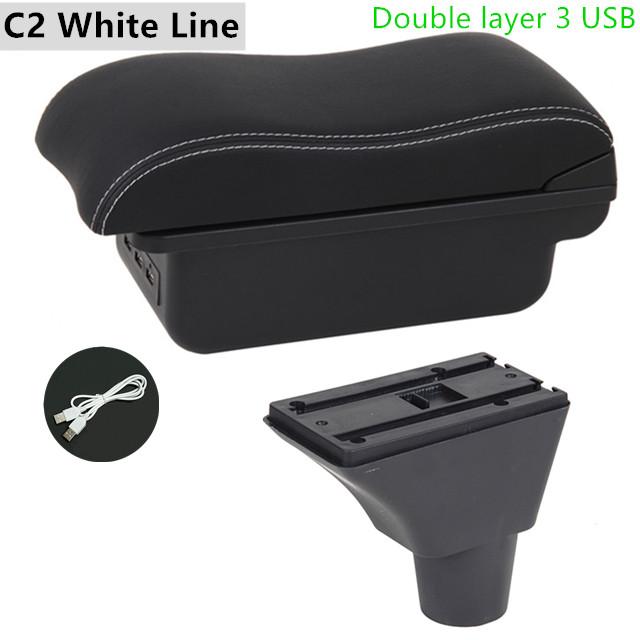 For Seat Ibiza Armrest Box Ibiza 6j Ibiza 6L Central Store Content Storage Box with Cup Holder Products with USB Accessories