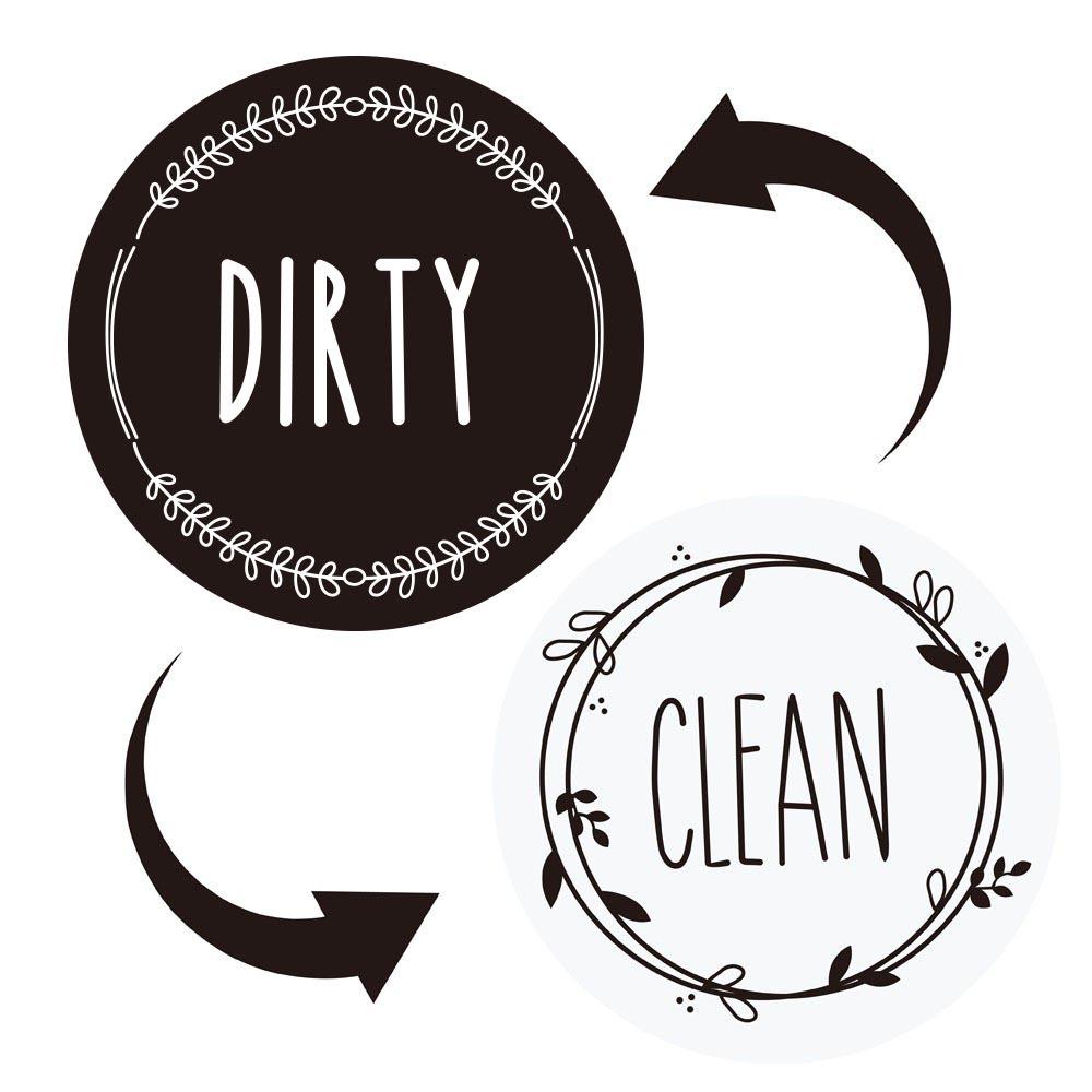 Farmhouse Rustic Clean Dirty Magnet for Dishwasher Magnets Dishwasher Clean Dirty Sign Double-Sided Strong