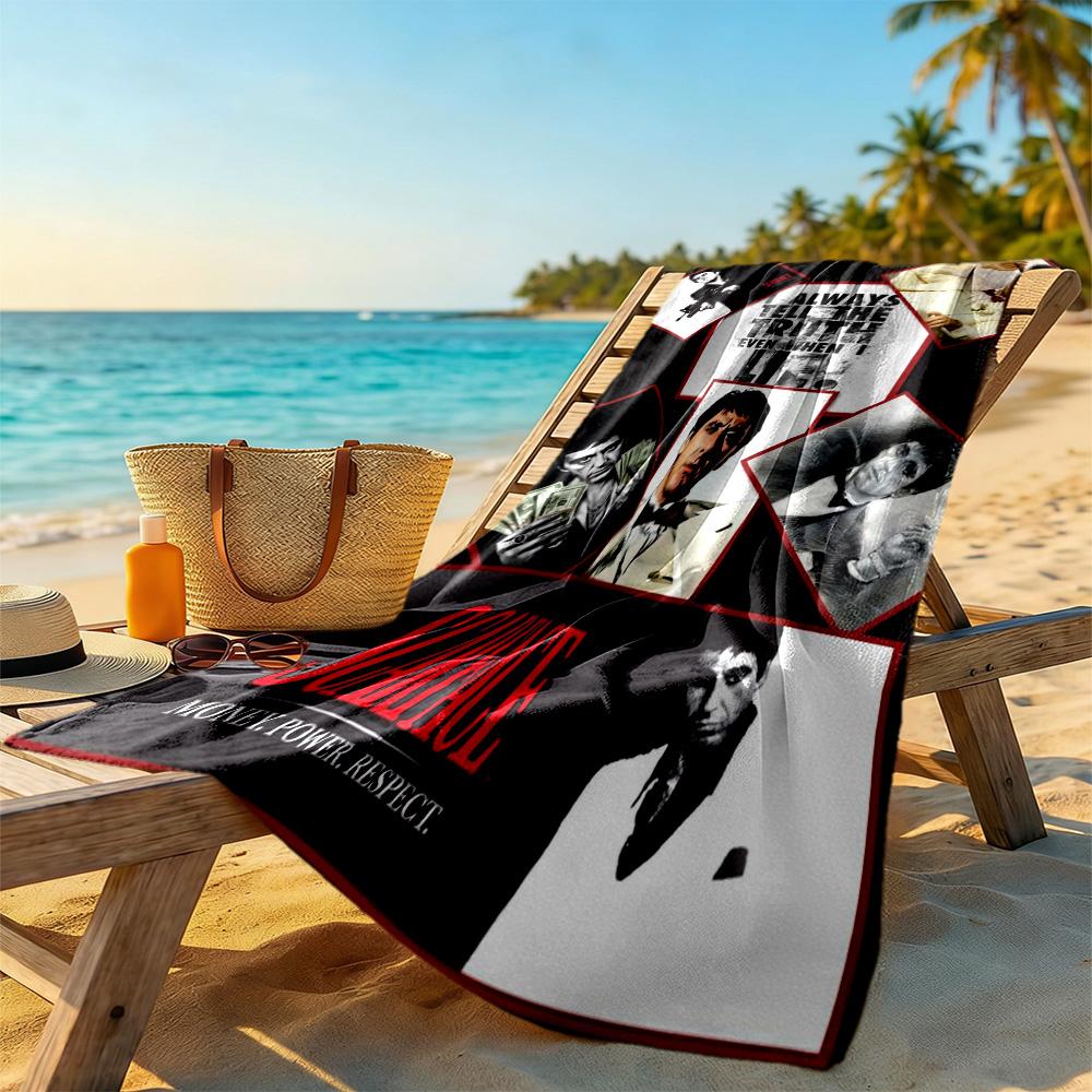 Scarface Style Beach Towel Soft Durable Quick-Dry Comfortable Lightweight Portable for Swimming,Beach,Camping, Travel, Beach Accessories,Gym