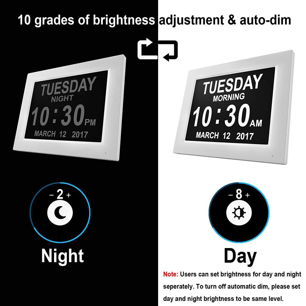 8/10 Inch High Definition Screen Electronic Calendar Clock LCD Digital Clock Machine Elderly Medication Reminder Alarm Clock