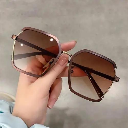 Retro Black Large Frame Sunglasses Woman Square Round Face Skinny-Face Sun Glasses Driving Uv400 Sunglasses  Eyewear