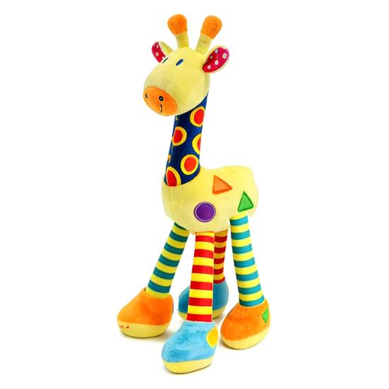 Plush Giraffe Dog Chew Toy Boredom Stress Relief Squeaky Giraffe Plushie Small Medium Large Dog Teething Interactive Animal Toy Pet Supplies жёлтый