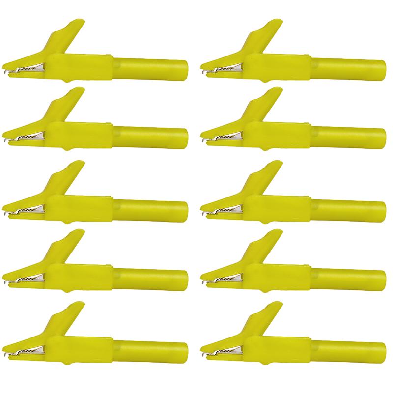 Fully Insulated Brass Test Clips 5mm Mini Jaw 4mm Safety Banana Jack, High Voltage Proof 3000V, 4/10pcs for Electrical Testing