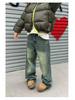American Retro High-Street Washed Loose Straight Men's Wide-Leg Jeans