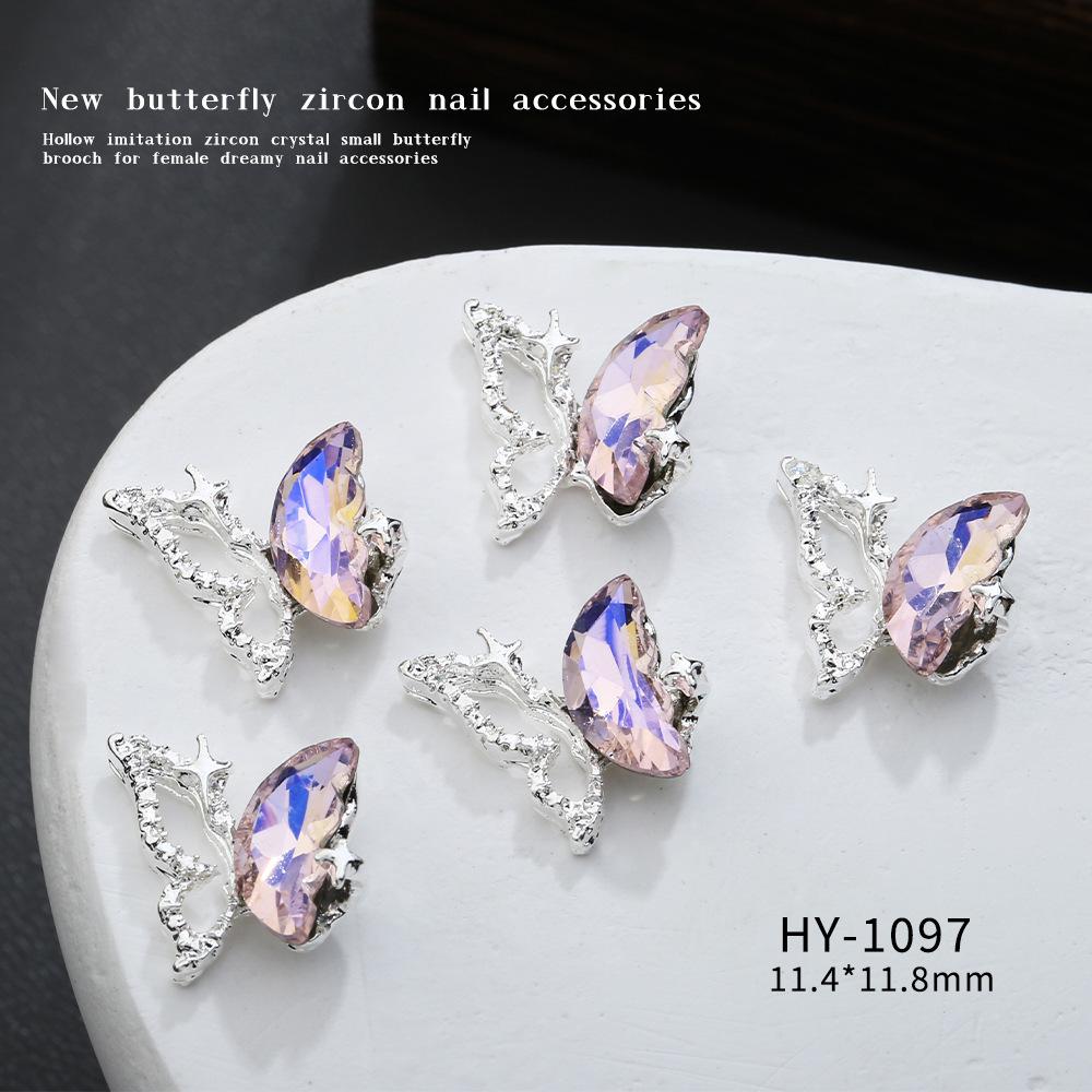 

10 шт./пакет Kawaii Mini Butterfly 3D Cute Nail Art Decorations Nails Charms Designs DIY Nail Art Accessories HY-1097