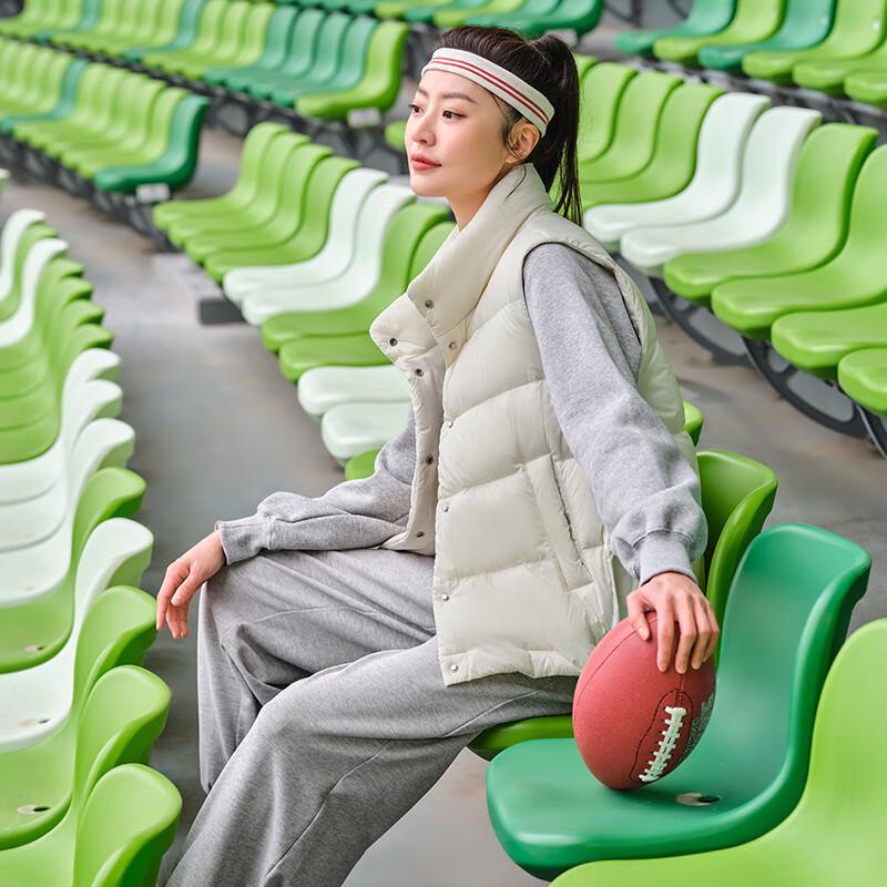 Tanboer Women's Loose Fit Stand-Up Collar Short Down Vest TD238006