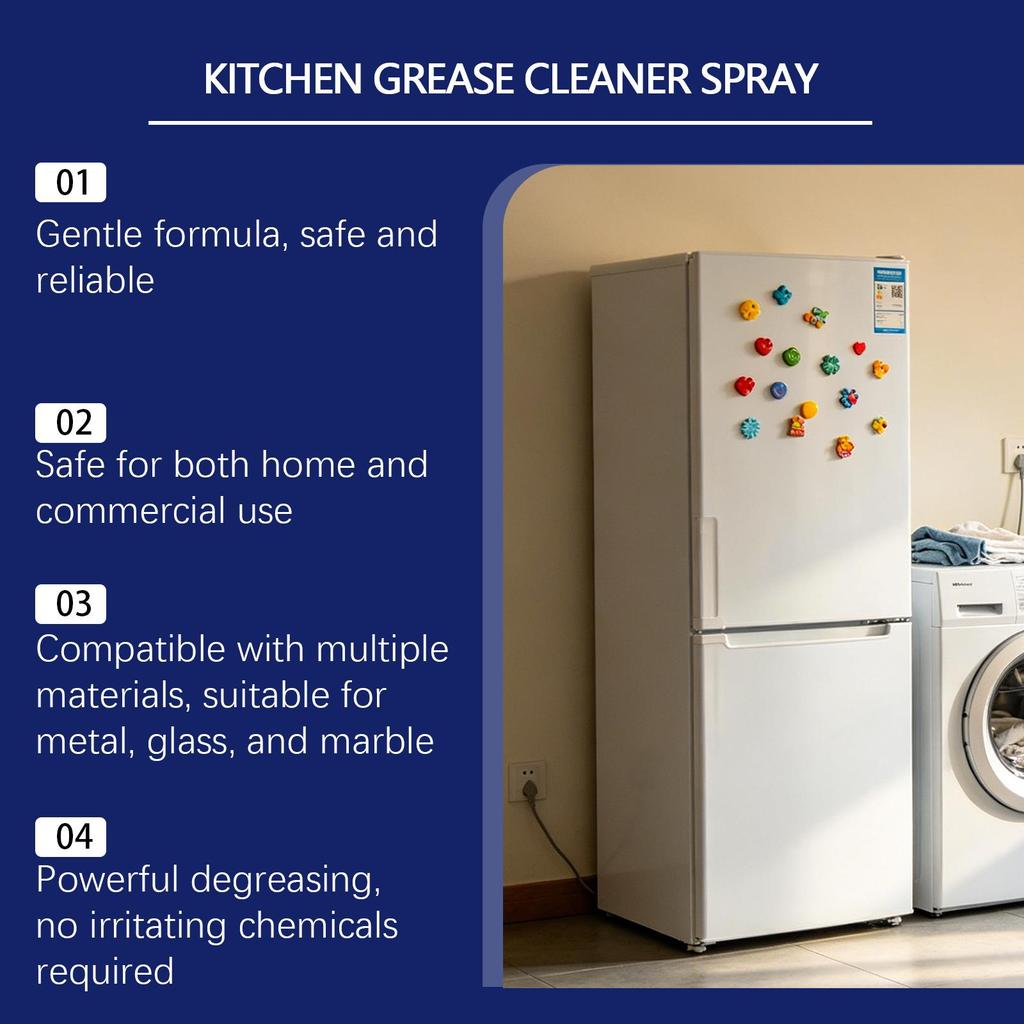 JAKEHOE Kitchen Oil Stain Cleaning Spray - Degreaser for Kitchen Appliances and Range Hoods
