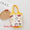 Childrens Canvas Bag With Cartoon Tiger Pattern And Single Shoulder Strap For School