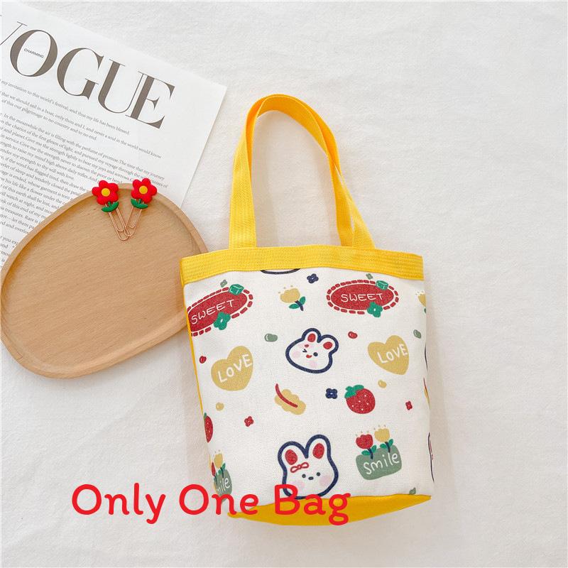 Childrens Canvas Bag With Cartoon Tiger Pattern And Single Shoulder Strap For School