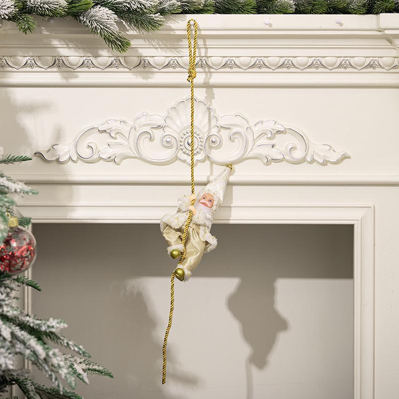 

Haobei Santa Claus Climbing Rope Ornament - Christmas Resin Old Man Decoration