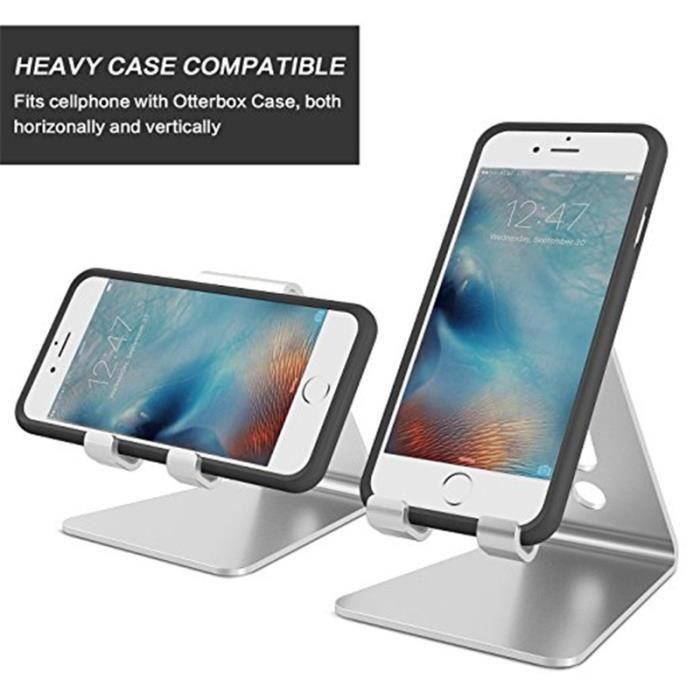 Mobile Phone Holder - Aluminum - Silver - Compatible Smartphone/Tablet - Practical - Durable