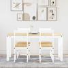5 Piece Dining Set PANAMA White Solid Pine Wood
