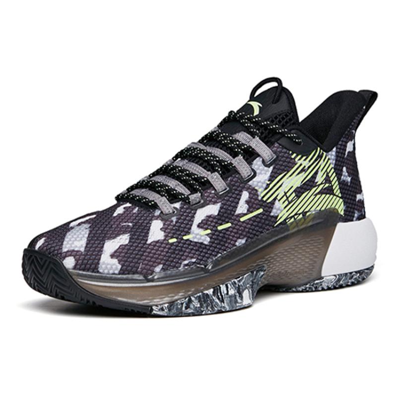 Anta Attack 3 Slip-Resistant Cushioning Wear-Resistant Low-Top Basketball Shoes Black White Gray Sneakers 112131609-2